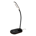 Lámpara Velador LED con Carga Inalámbrica y Puerto USB Negra