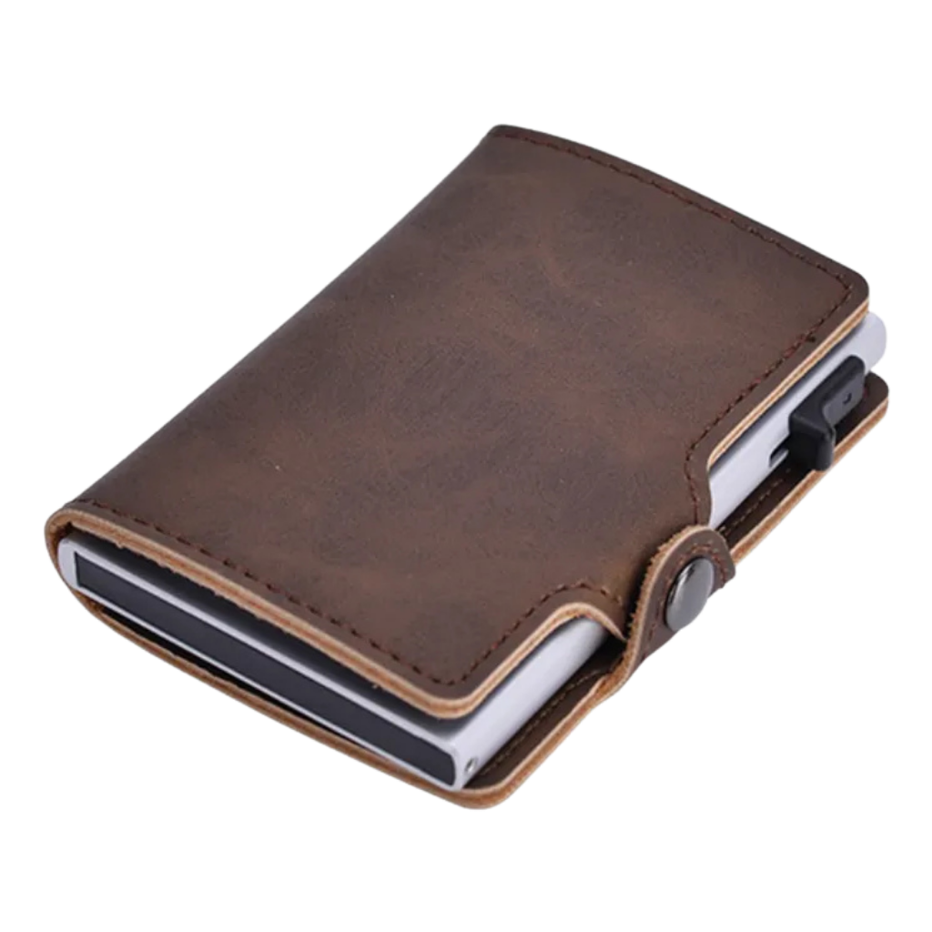 Billetera de Cuero Minimalista con Tarjetero y Protección RFID Antirrobo