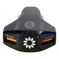 Cargador Auto 2 Puertos USB Rápido 3.0 Negro Carga Rápida Dual
