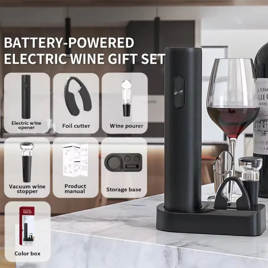 Kit Sacacorchos Eléctrico a Pilas con Accesorios