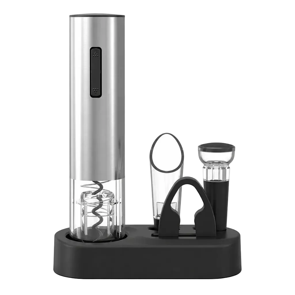 Sacacorchos Eléctrico A Pilas Para Vino Con Accesorios Inox