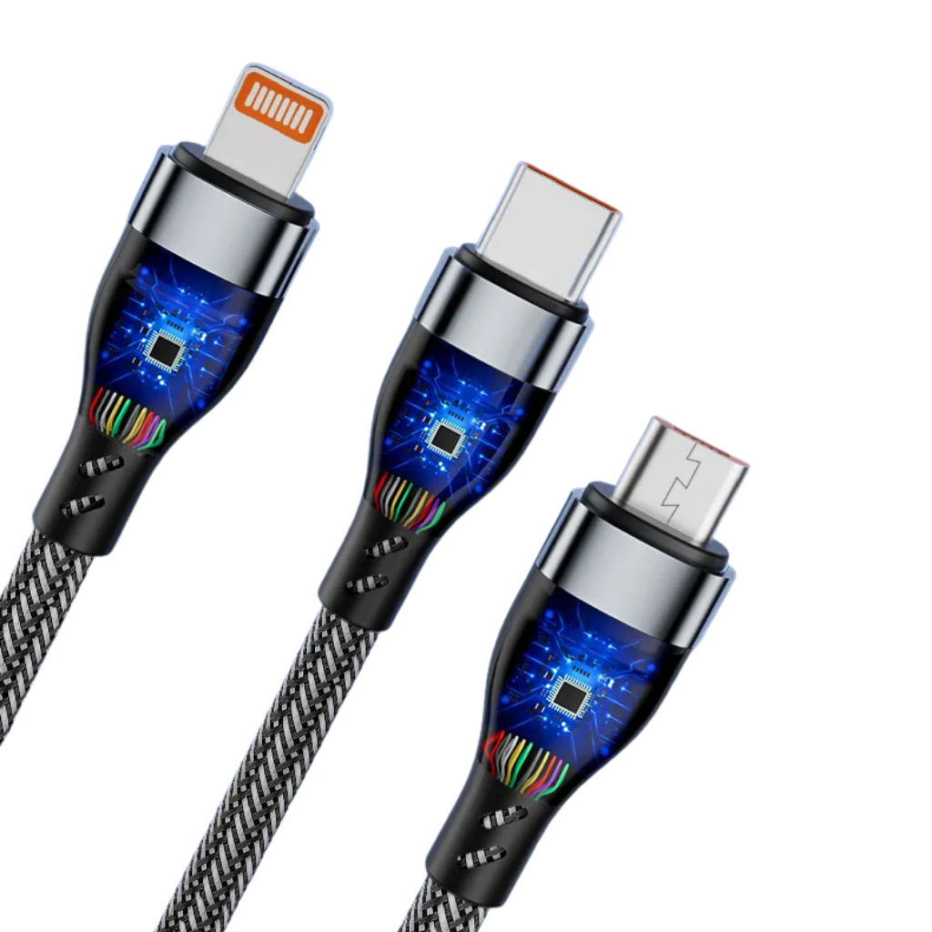 Cable Carga Rápida 3 En 1 Usbc/usba A Lightning/micro/usb-c