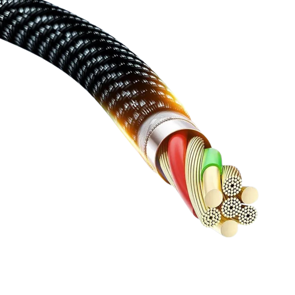 Cable Usb C Carga Rapida Pantalla Digital Negro Trenzado