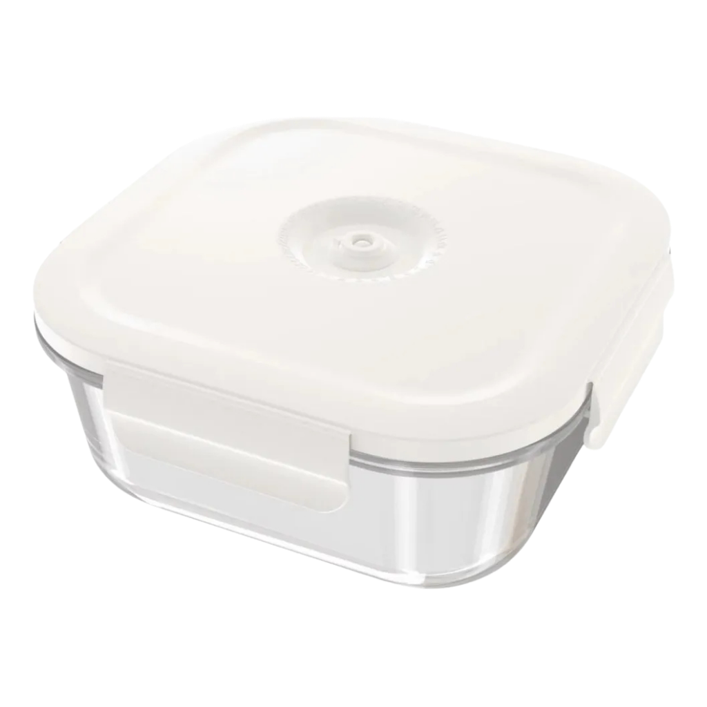 Tupper De Vidrio Con Tapa Al Vacío Rectangular