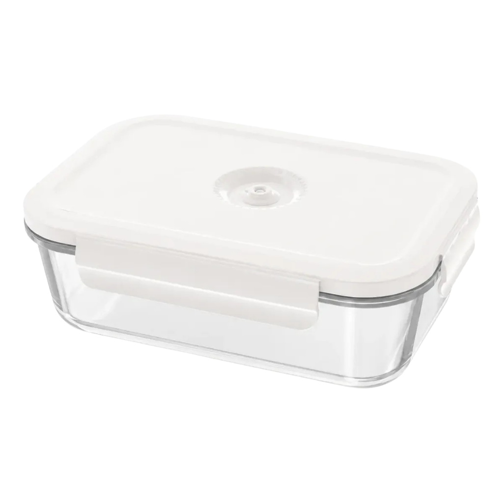 Tupper De Vidrio Con Tapa Al Vacío Rectangular