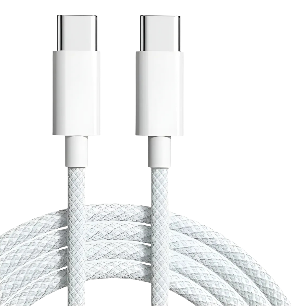 Cable USB-C a USB-C Compatible iPhone 15 Acordonado 20W Carga Rápida