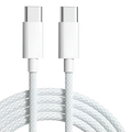 Cable USB-C a USB-C Compatible iPhone 15 Acordonado 20W Carga Rápida