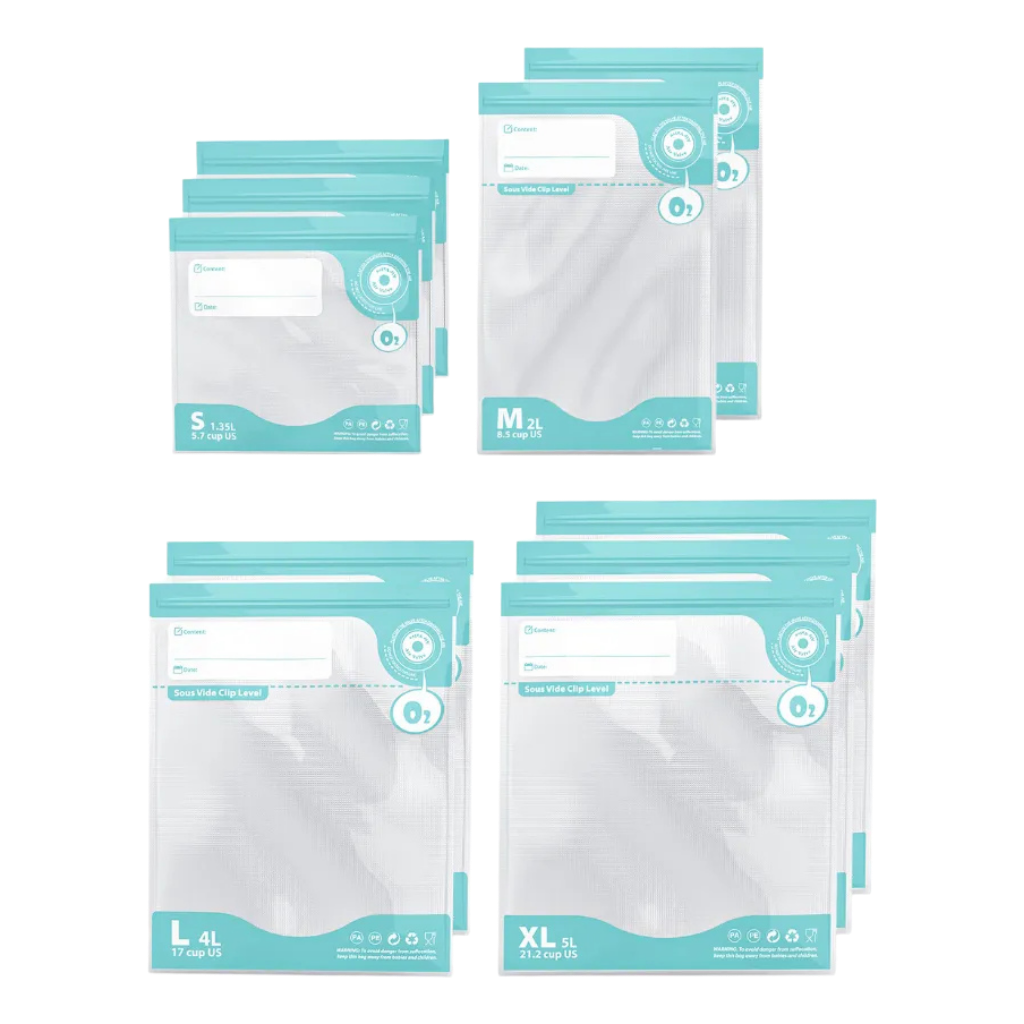 Set Bolsas Vacío Para Alimentos X10 Tamaños Variados