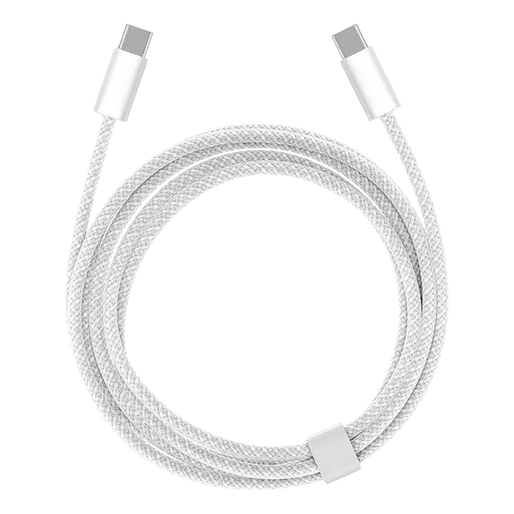 Cable USB-C a USB-C Compatible iPhone 15 Acordonado 20W Carga Rápida