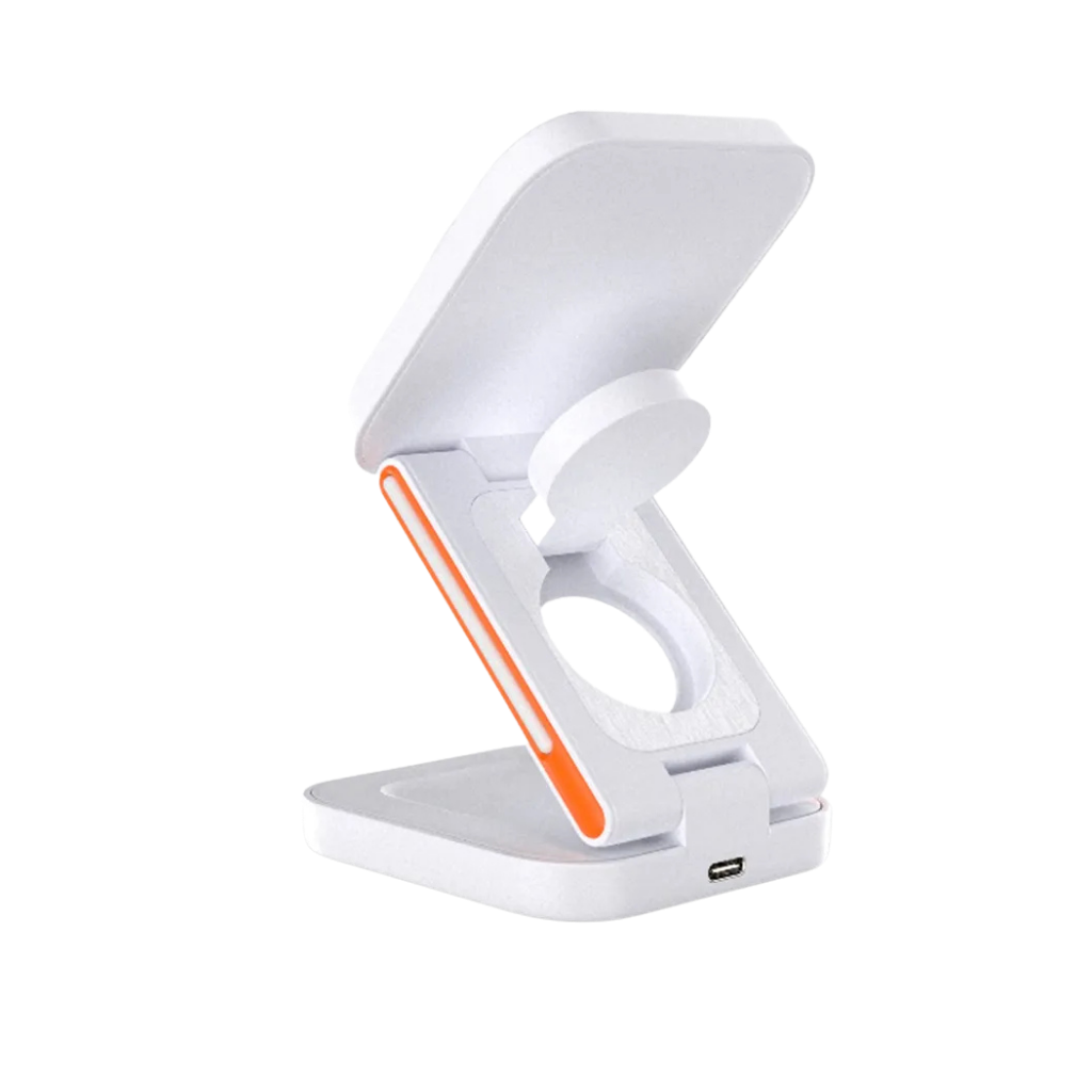 Cargador 3 en 1 Plegable Inalámbrico Compatible iPhone, iWatch y AirPods Carga Rápida