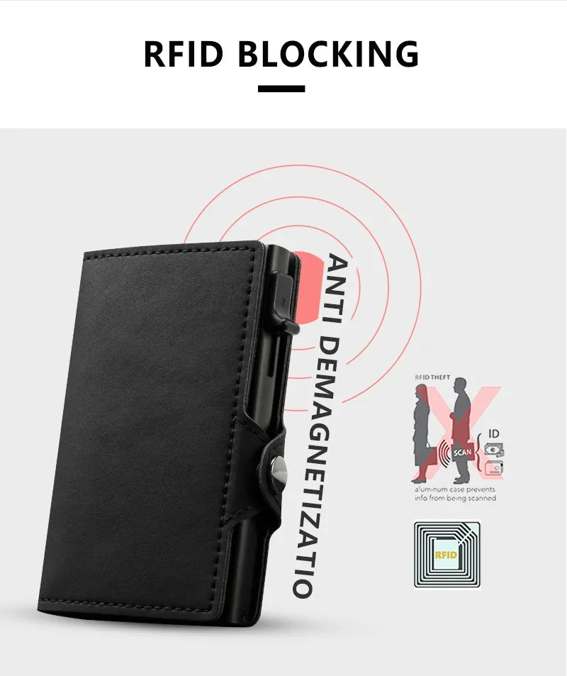 Billetera de Cuero Minimalista con Tarjetero y Protección RFID Antirrobo
