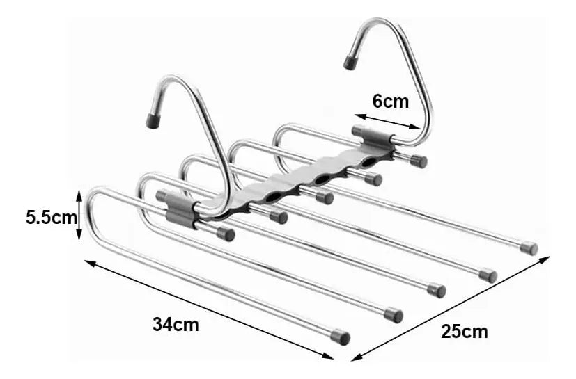 Percha Minimalista Plegable 5 en 1 de Acero Inoxidable Ahorra Espacio