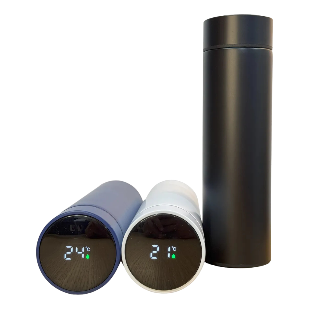 Botella Smart 500ml con Pantalla LED Indicador de Temperatura Acero Inoxidable