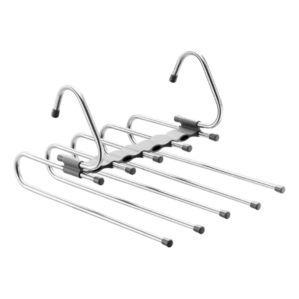 Percha Minimalista Plegable 5 en 1 de Acero Inoxidable Ahorra Espacio