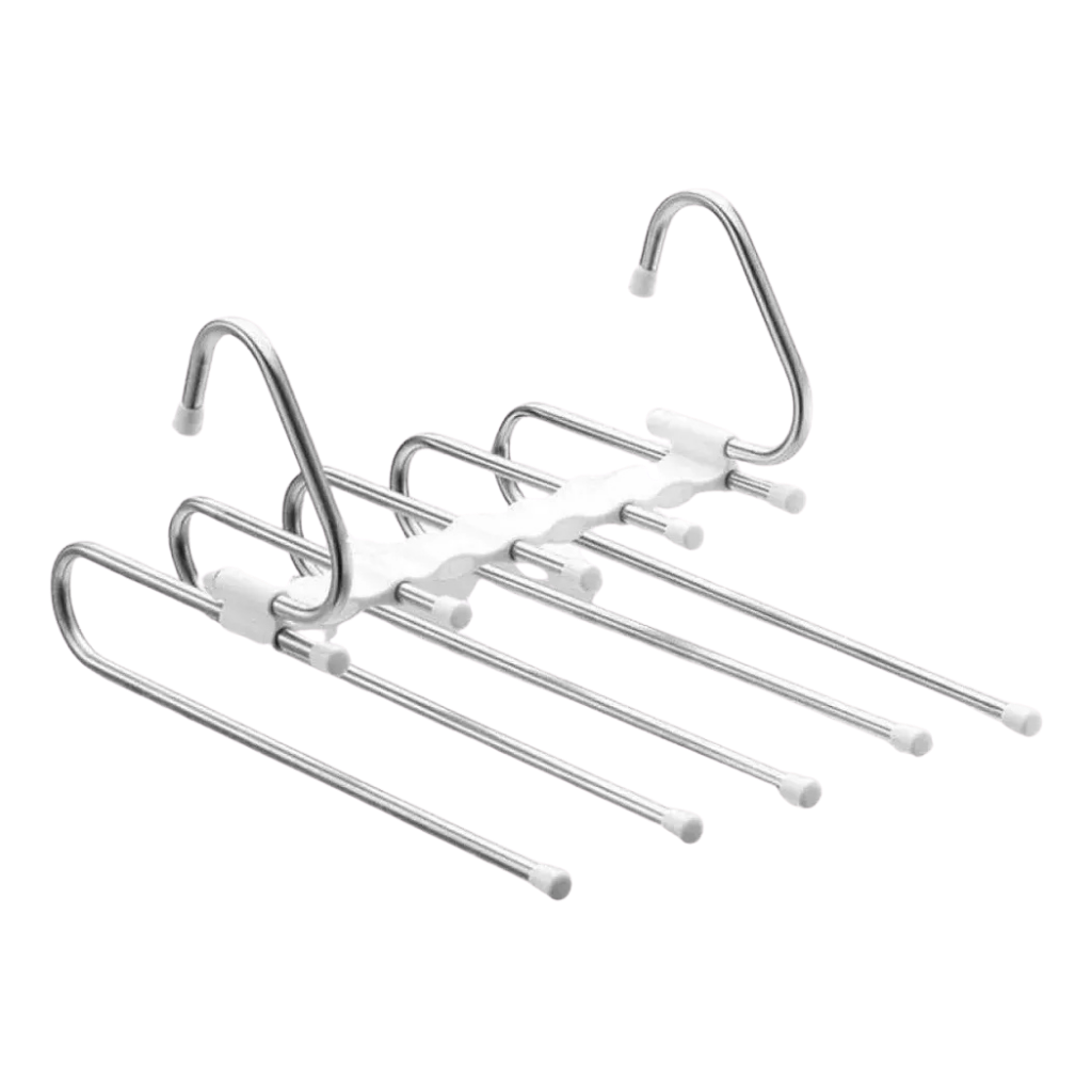 Percha Minimalista Plegable 5 en 1 de Acero Inoxidable Ahorra Espacio
