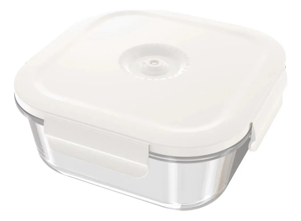 Tupper De Vidrio Con Tapa Al Vacío Rectangular