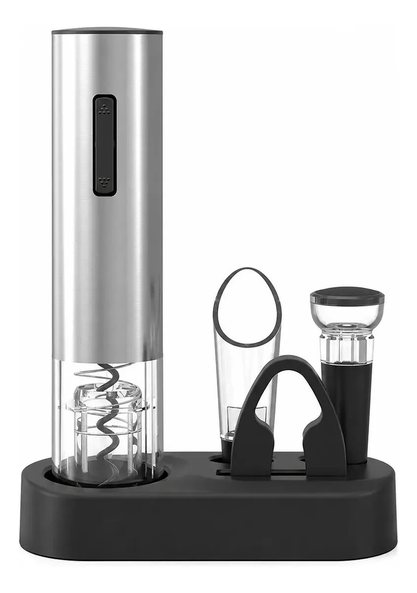 Sacacorchos Eléctrico A Pilas Para Vino Con Accesorios Inox