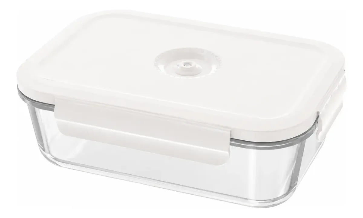 Tupper De Vidrio Con Tapa Al Vacío Rectangular
