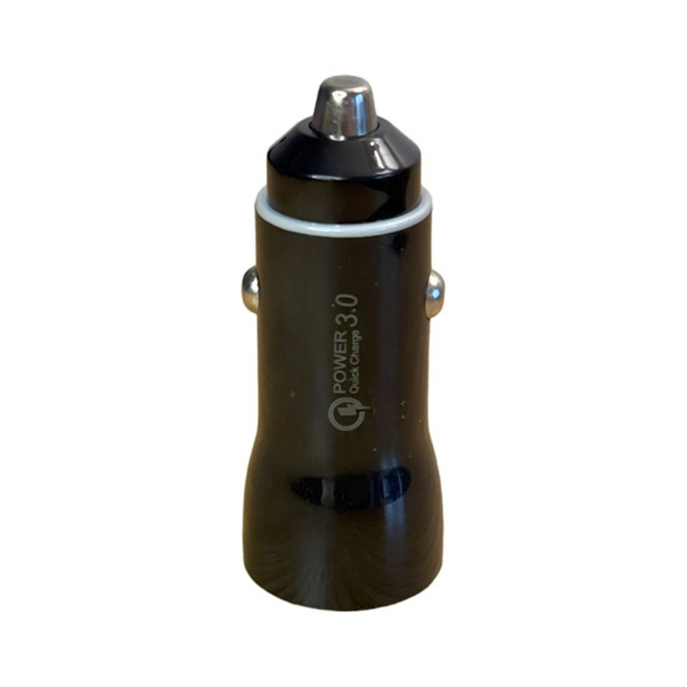 Cargador de auto USB y USB-C carga rápida QC3.0 - vista lateral