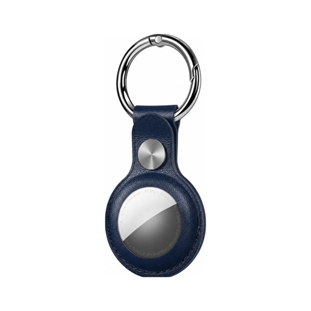 Funda de cuero para AirTag con llavero - Azul