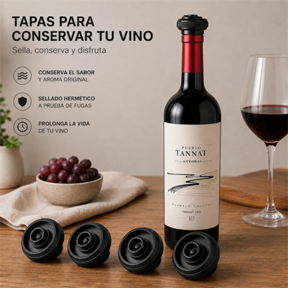 Tapones de vacío para conservar el vino